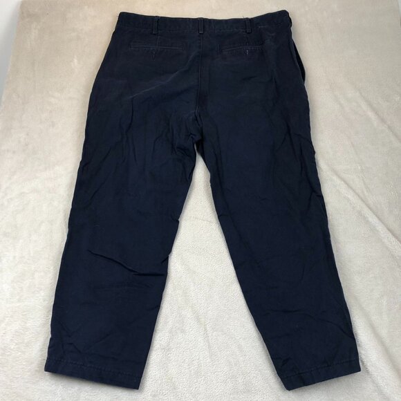 Lands' End Mens Pants Size 38 Traditional Fit Chino Khaki Straight Casual Navy - Picture 10 of 10